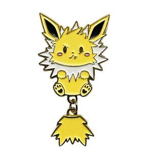 Pokemon Inspired Jolteon Dangling Tail Pin Enamel Pin Lapel Pin Fan Made
